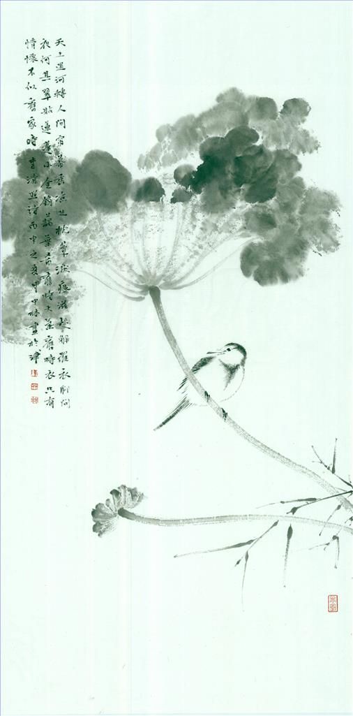 Chen Zhonglin Art Chinois - Peinture de fleurs et d'oiseaux dans le style traditionnel chinois 2